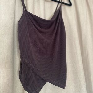 line and dot Dark Gray Layered Crop Top, XS